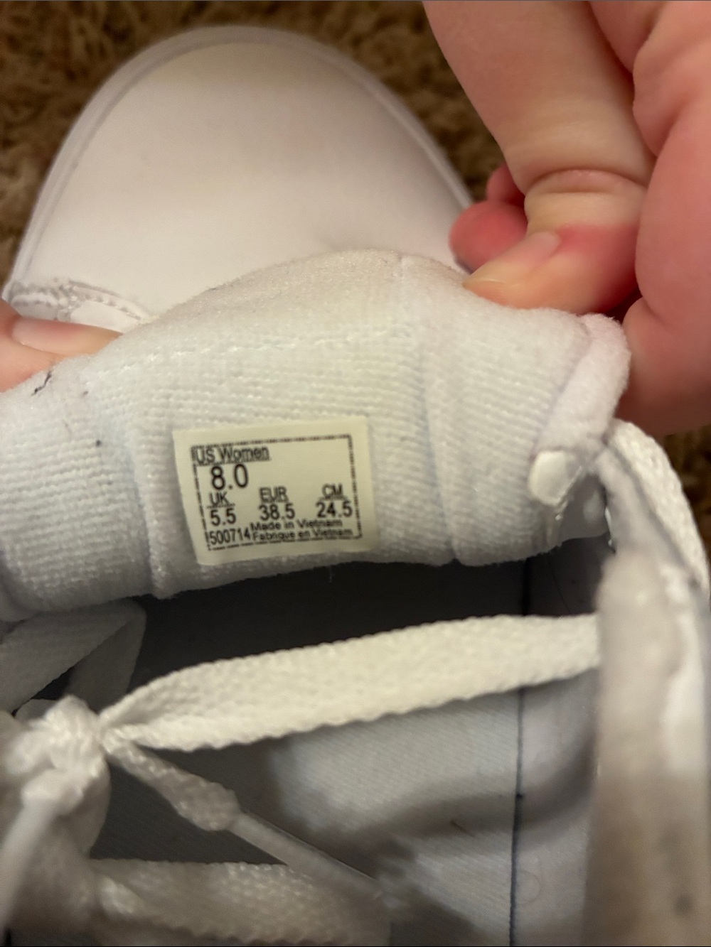 Vans White Low-Top Leather Sneakers Women’s Size 8 Excellent Condition - Picture 3 of 6